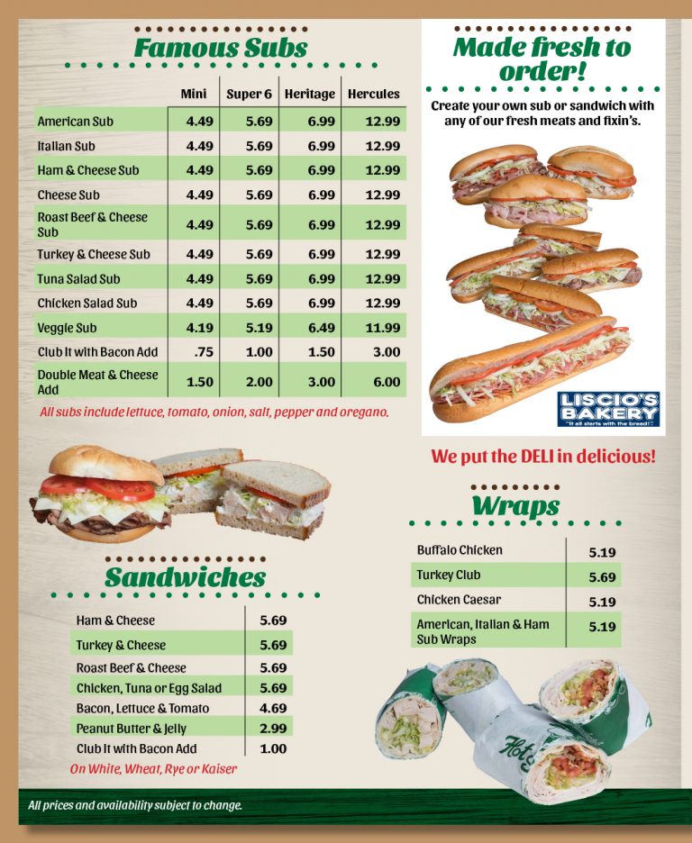 Full Menu | Heritage's Dairy Stores