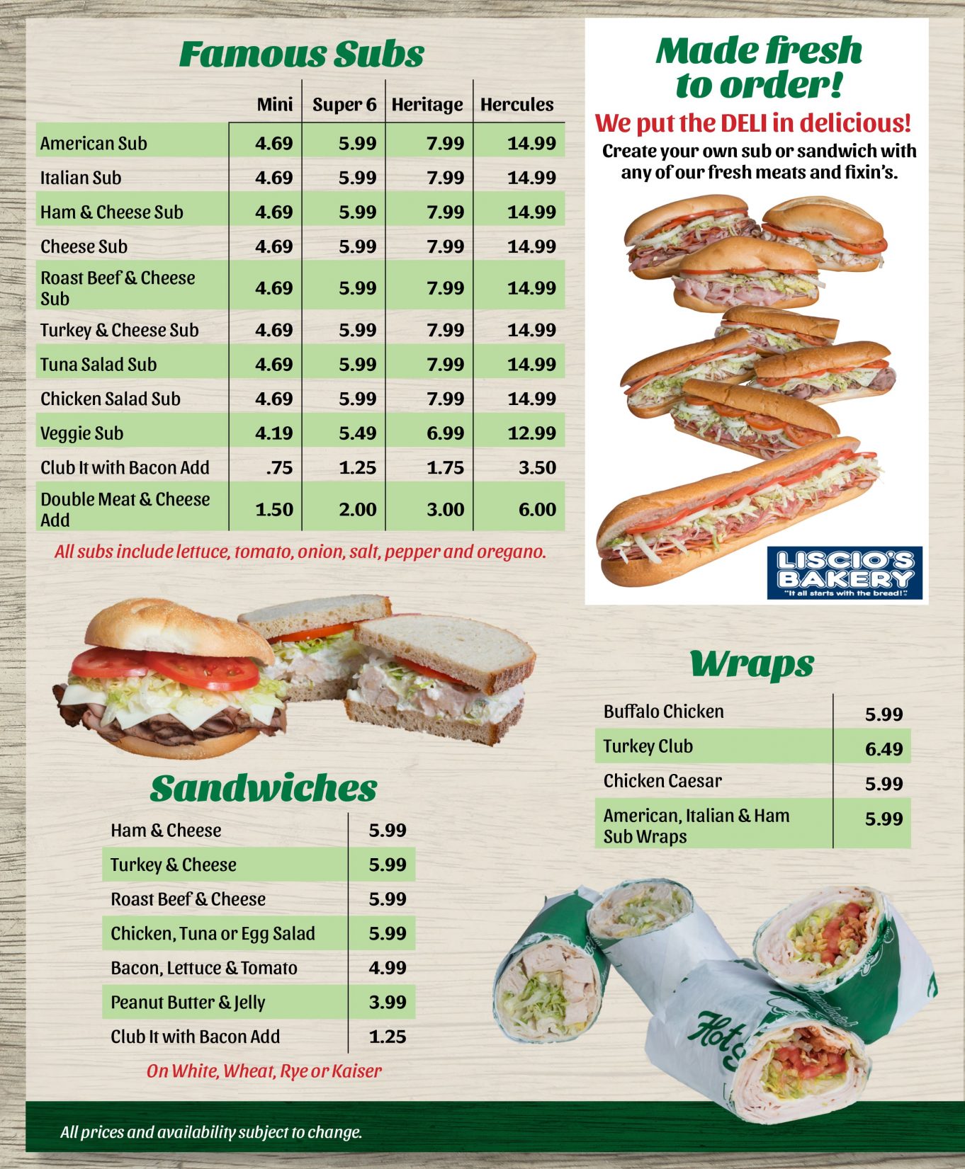 Full Menu - Heritage's Dairy Stores