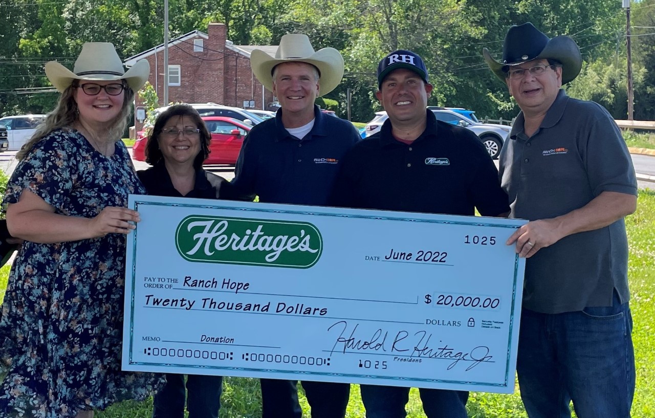 Heritage's Raises $20,000 for Ranch Hope Through Round-Up Program