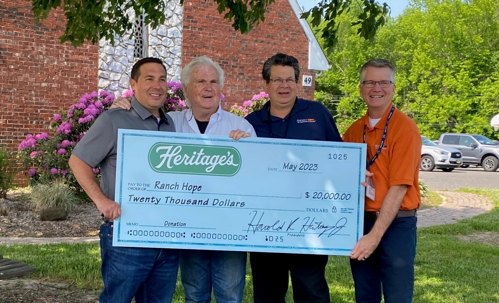 Heritage’s Raises $20,000 for Ranch Hope