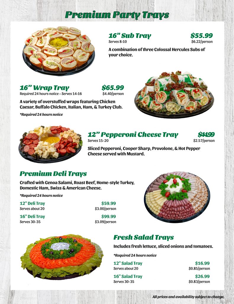 Web Friendly Catering Menu - Heritage's Dairy Stores