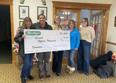 Heritage’s Presents $15,000 to Acenda